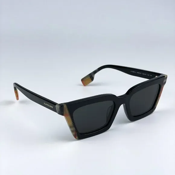 NEW Burberry BE4392U BRIAR 405587  Black Vintage Check Dark Grey  Cat Eye Women - Picture 5 of 9